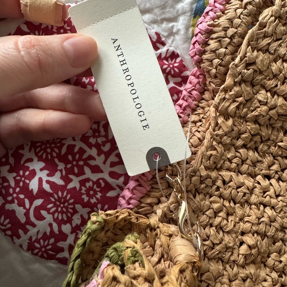 ANTHROPOLOGIE MAEVE RUFFLED STRAW RAFFIA BAG IN MULTI COLORS NEW - Picture 7 of 11
